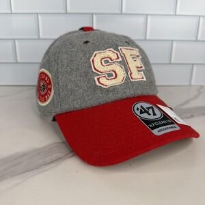 San Francisco 49ers Hat Cap Strap Back Mens One Size Gray NFL Chenille Wool 47